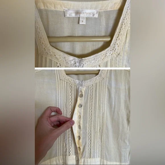 Loveshackfancy Edie Midi Dress in Lemon Drop Hand Dye - Picture 2 of 3